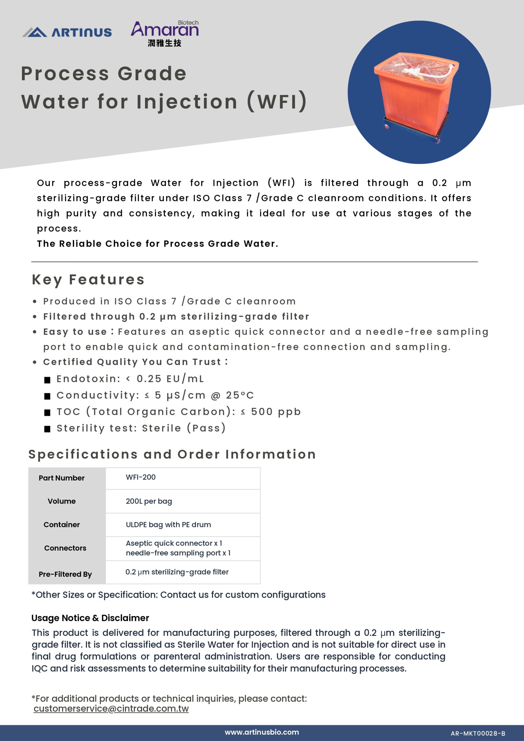 AR MKT00028 B 製程用注射用水（WFI）(英) page 0001